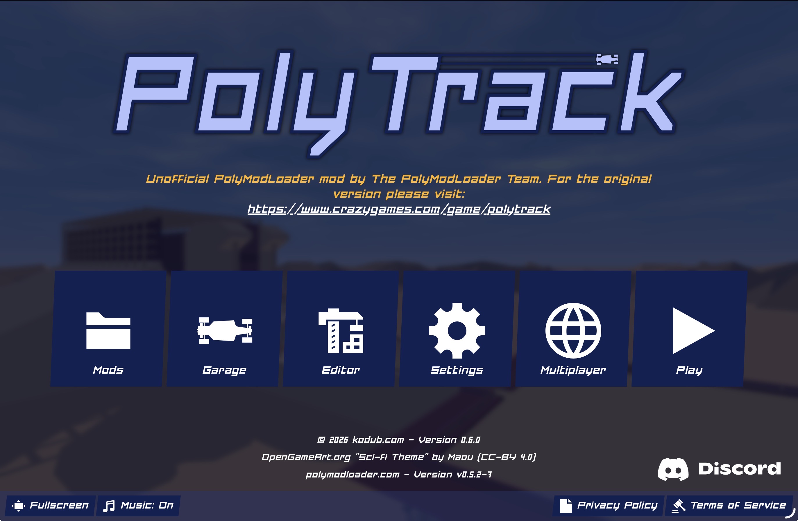 The modified home menu